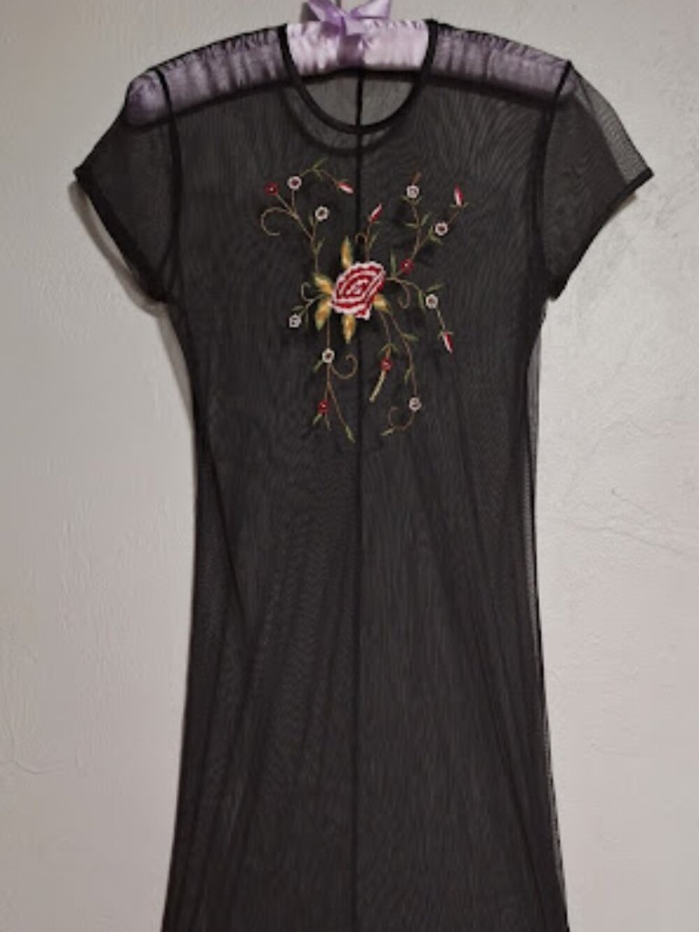 Sheer Black Embroidered Dress